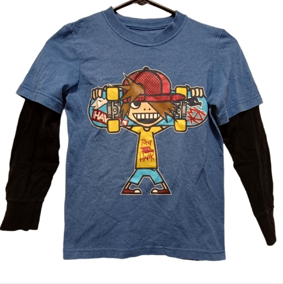 Tony Hawk Other - Tony Hawk Kids Blue and Black Skateboard Long Sleeve Tee